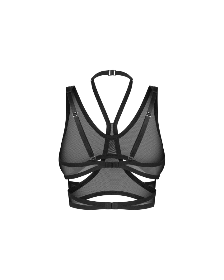 Top z transparentnego meshu