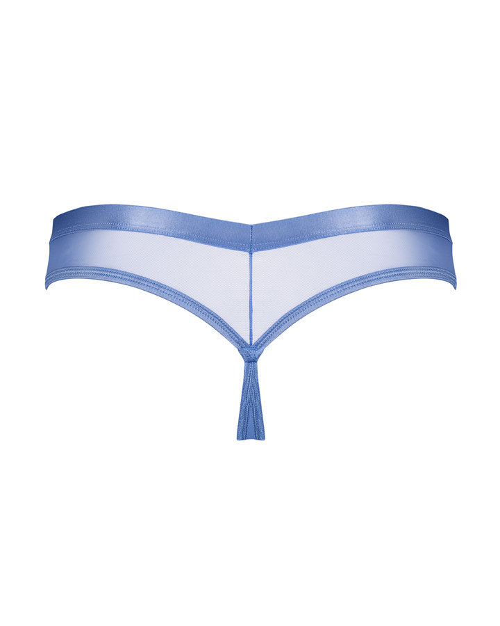 Transparent, blue thong